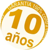 Sello de garantía de 10 años sobre tejido y soldaduras